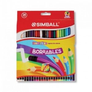 LAPICES DE COLORES SIMBALL INNOVATION BORRABLE X 24 LARGOS