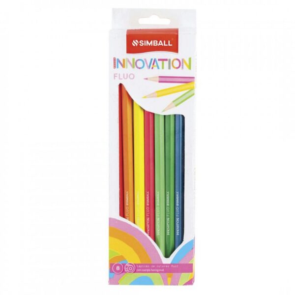 LAPICES DE COLORES SIMBALL INNOVATION FLUO X 8 LARGOS