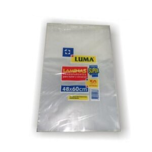 LAMINA LUMA PLASTICA P/FORRAR DE 48 X 60 CM. X 50 UNIDADES