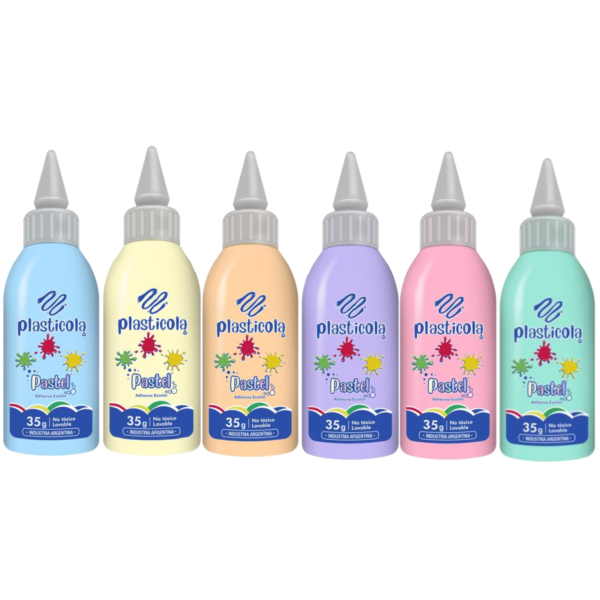 ADHESIVO VINILICO PLASTICOLA X 40 GRS. PASTEL SURTIDO