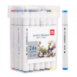 MARCADOR DELI SKETCH PERM. DOBLE PTA. BISELADA/FINA BOX X 24 U.