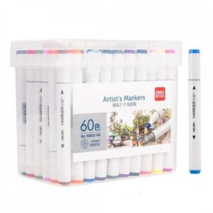 MARCADOR DELI SKETCH PERM. DOBLE PTA. BISELADA/FINA BOX X 60 U.