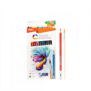 LAPICES DE COLORES DELI COLOR EMOTION  X 12 ACUARELABLES + PINCEL