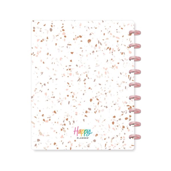 CUADERNO HAPPY PLANNER PIEDRA ROSA C/DISCOS X 60 HJS 17X23 CM RAYADO PUNTEADO