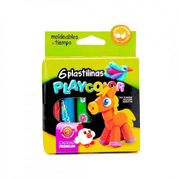 PLASTILINA PLAYCOLOR X 6 U. SURTIDA CLASICA (81552)