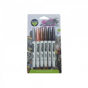 MARCADOR PIZZINI URBAN FINOS CAFE ESPECIALIDAD BLISTER X 6 COLORES