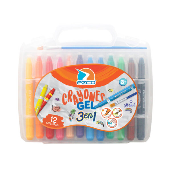 LAPICES DE CERA GEL EZCO X 12 COLORES