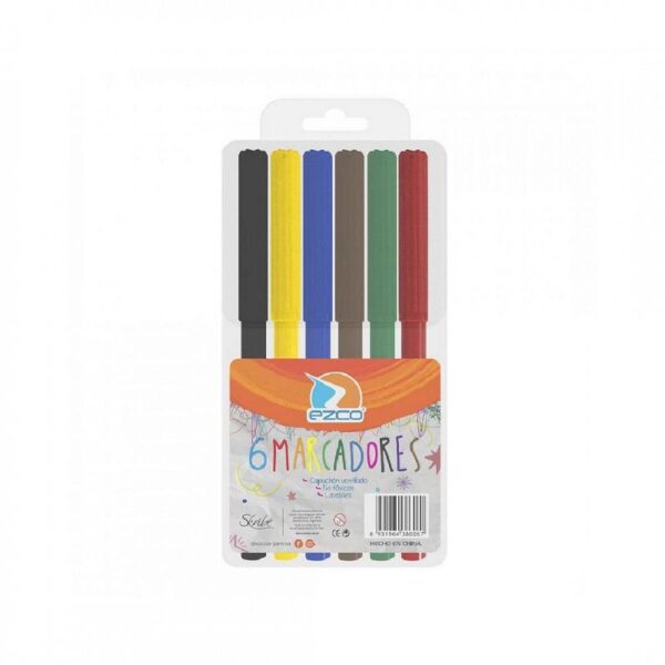 MARCADOR ESCOLAR EZCO  X 6 COLORES