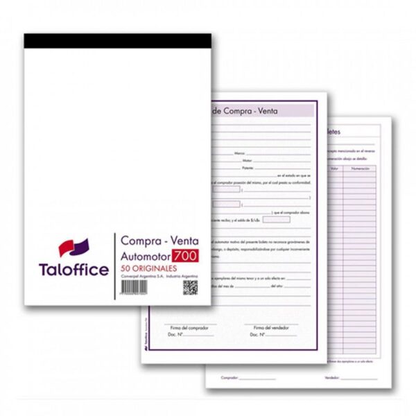 TALONARIO TAL-OFFICE COMPRA-VENTA AUTOMOTOR (700)