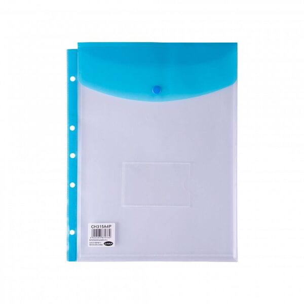 CARPETA FOLIO LAMA CON BOTON A4 C/ 11 PERF. COLORES SURTIDOS