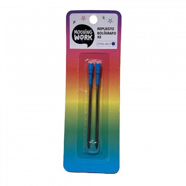 TANQUE PARA BOLIGRAFO MOOVING BLISTER X 2 UNDS. AZUL