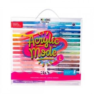 MARCADOR MOOVING ACRILICO BLISTER X 30 COLORES PTA. REDONDA