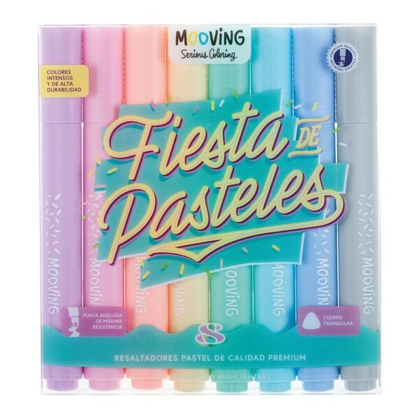 RESALTADOR MOOVING PASTEL BLISTER SURTIDO X 8 U.