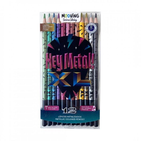 LAPICES DE COLORES MOOVING METALIZADOS X 12 LARGOS (3011312)