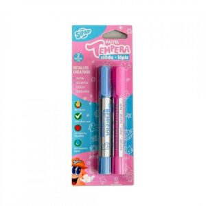 TEMPERA SOLIDA LAPIZ SIFAP X 2 COLORES PASTEL (CELESTE Y ROSA)
