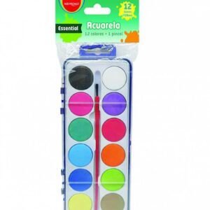 ACUARELA KEYROAD CAJA PLÑSTICA X 12 PASTILLAS + PINCEL