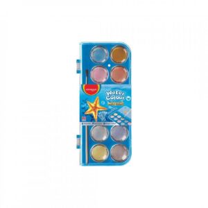 ACUARELA KEYROAD METALIZADA X 12 PASTILLAS + PINCEL