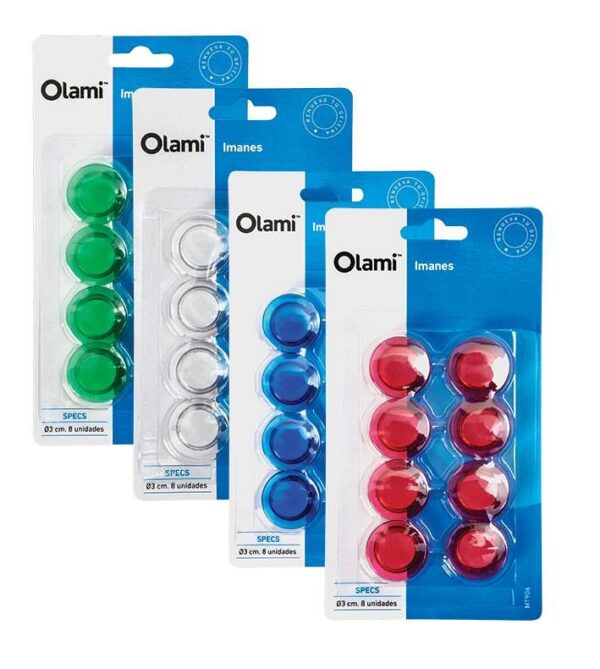 IMAN OLAMI P/ PIZARRA DE 3 CM  X 8 UNIDADES
