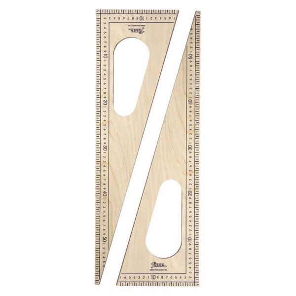 ESCUADRA FIME DE MADERA P/PIZARRON X 60 CM. SIN LUSTRAR