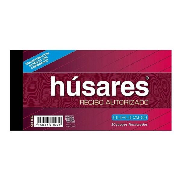 TALONARIO HUSARES 1823 RECIBO AUTORIZADO DUPLICADO