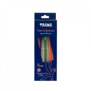 ROLLER BALL TRAMA GEL FLUO X 5 COLORES