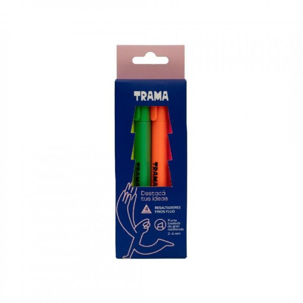 RESALTADOR TRAMA FINO FLUO BLISTER X 4 U.