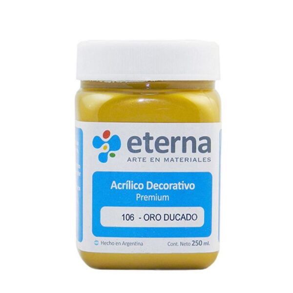 ACRILICO ETERNA DECORATIVO X 250 ML 101 PLATA