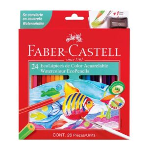 LAPICES DE COLORES FABER CASTELL X 24 LARGOS ACUARELABLES (310324)