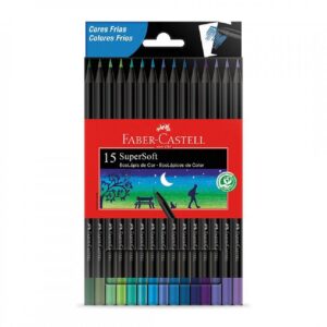 LAPICES DE COLORES FABER CASTELL X 15 SUPER SOFT TONOS FRIOS (210718)