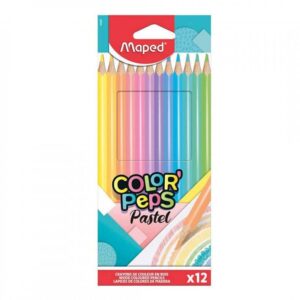 LAPICES DE COLORES MAPED COLOR PEPS PASTEL X 12 COLORES LARGOS (832069)