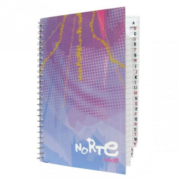 LIBRETA NORTE 7090 C/ESPIRAL E INDICE  (17 X 11 CM)