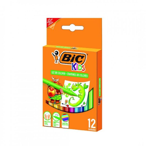 LAPICES DE CERA BIC KIDS X 12 COLORES (528107)