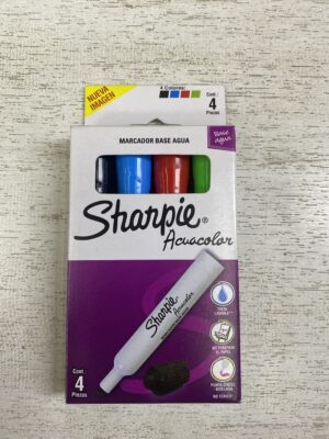 MARCADOR SHARPIE ACUACOLOR PTA BISELADA X 4 COLORES (2184668)