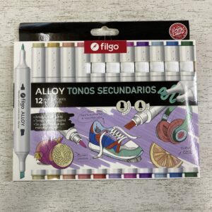 MARCADOR FILGO ALLOY TONOS NEUTROS X 12 DOBLE PUNTA