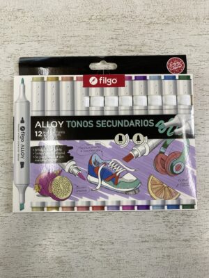 MARCADOR FILGO ALLOY TONOS NEUTROS X 12 DOBLE PUNTA
