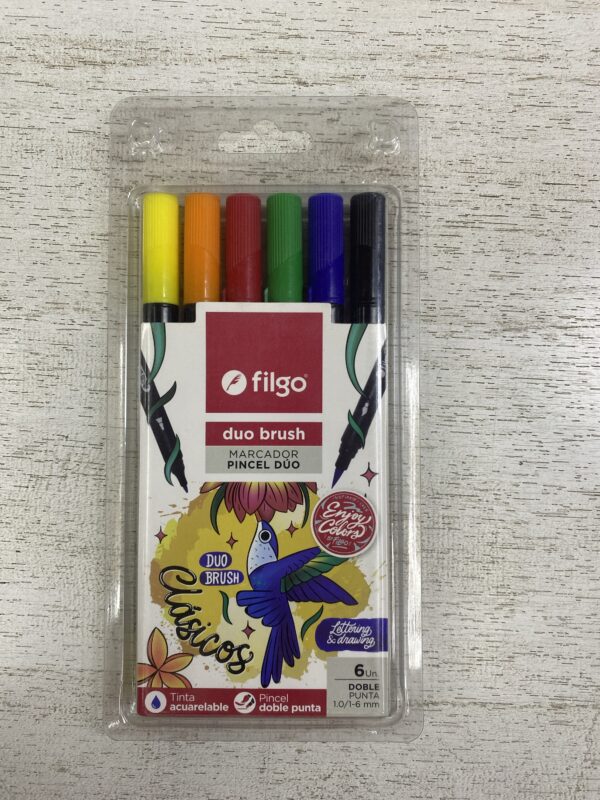 MARCADOR FILGO BRUSH DUO X 6 (DBSH-E6-CLA)