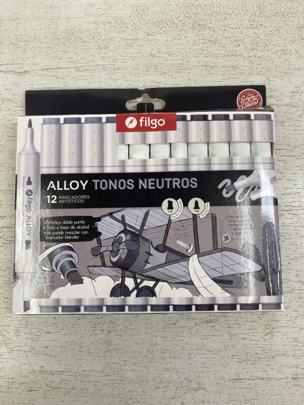 MARCADOR FILGO ALLOY TONOS NEUTROS X 12 DOBLE PUNTA