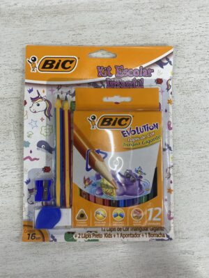 KIT BIC ESCOLAR LAPICES JUMBO + SACAPUNTAS + BOLIGRAFO + GOMA