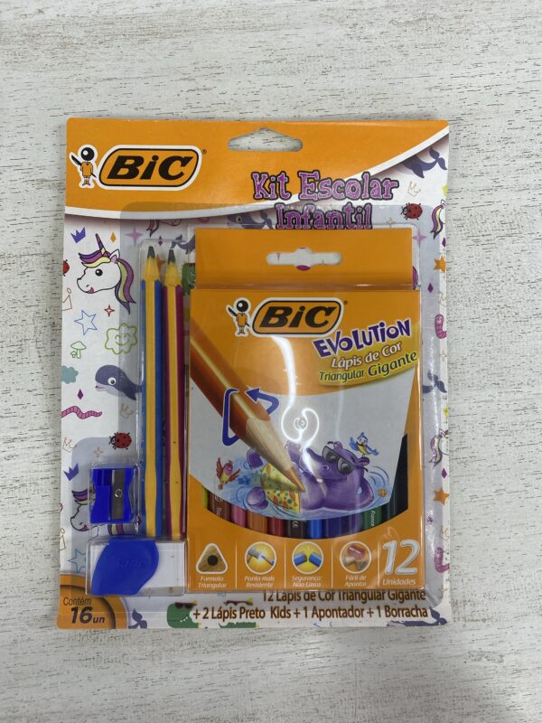 KIT BIC ESCOLAR LAPICES JUMBO + SACAPUNTAS + BOLIGRAFO + GOMA