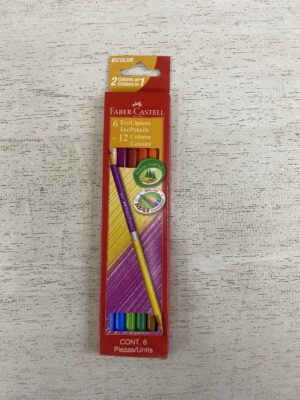 LAPICES DE COLORES FABER CASTELL BICOLOR X 6 LARGOS