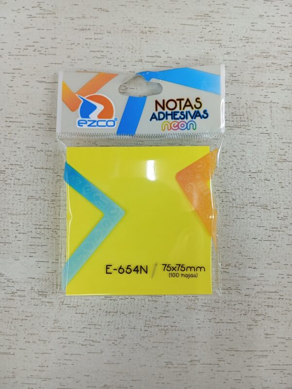 NOTAS ADHESIVAS EZCO NEON 75 MM X 75 MM