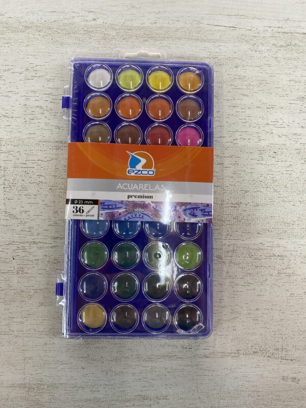 ACUARELA EZCO PREMIUM  X 36 COLORES + PINCEL