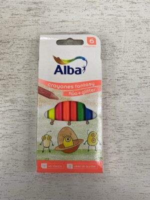 CRAYONES ALBA FANTASY GLITTER + FLUO X 6