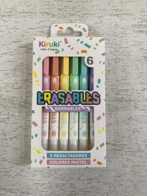 RESALTADOR KIRUKI PASTEL BORRABLES X 6