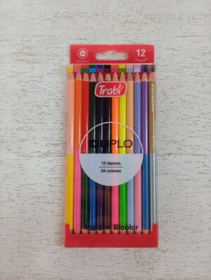 LAPICES DE COLORES TRABI BICOLOR X 12 COLORES