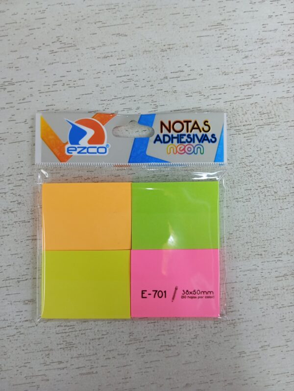 NOTAS ADHESIVAS NEON EZCO 38 X 50 MM