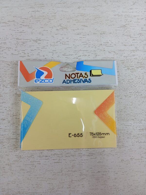 NOTAS ADHESIVAS EZCO 75 X 125 MM 100 HOJAS