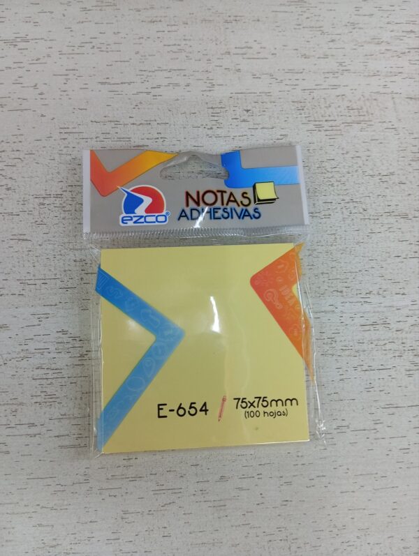 NOTAS ADHESIVAS EZCO 75 X 75 MM 100 HOJAS