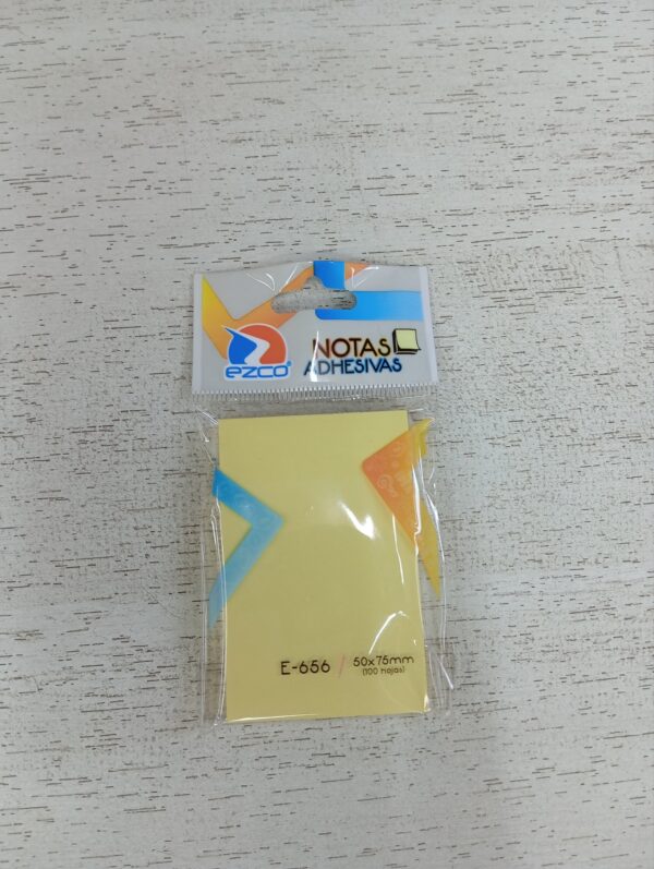 NOTAS ADHESIVAS EZCO 50 X 75 MM 100 HOJAS