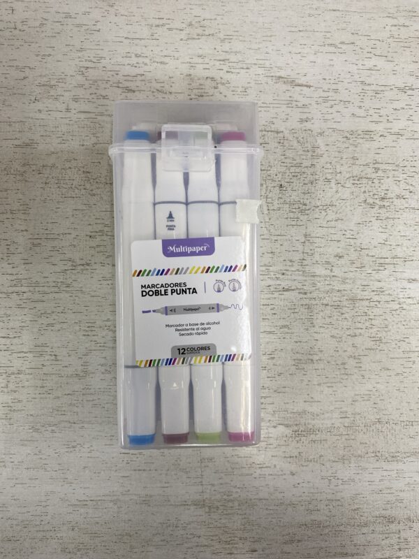 MARCADORES MULTIPAPER DOBLE PUNTA X 12